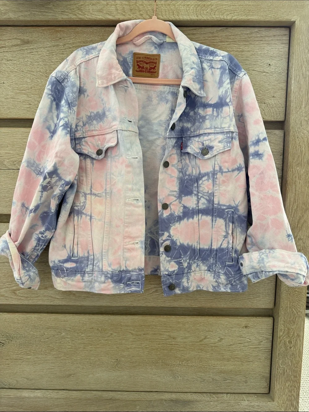 Levi's Tie-Dye Denim Jacket - Pink & Blue Wash - Picture 1 of 10
